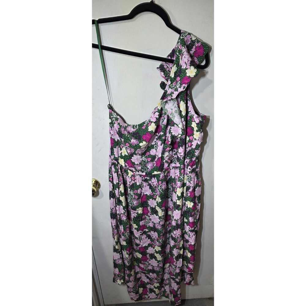 Sofia Jeans Womens Size XXXL 22 Ruffle One Shoulder Dress Floral Multi New